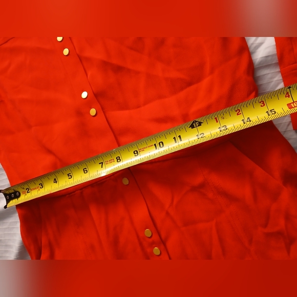 Boden Dress Women US 8R Ashbourne Gold Button Down Midi Red Long Sleeve 40" L - Picture 3 of 10